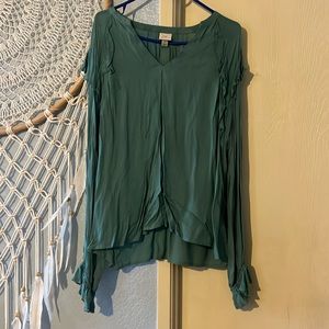 Turquoise Long-Sleeve Blouse